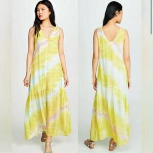 Young Fabulous & Broke Raquel Maxi Dress In Zest Ripple Wash Tie Dye Size M